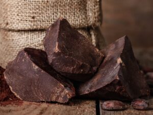 Cocoa mass (Unsweetened chocolate) also called cocoa liquor, in its pure form Natural Radad International